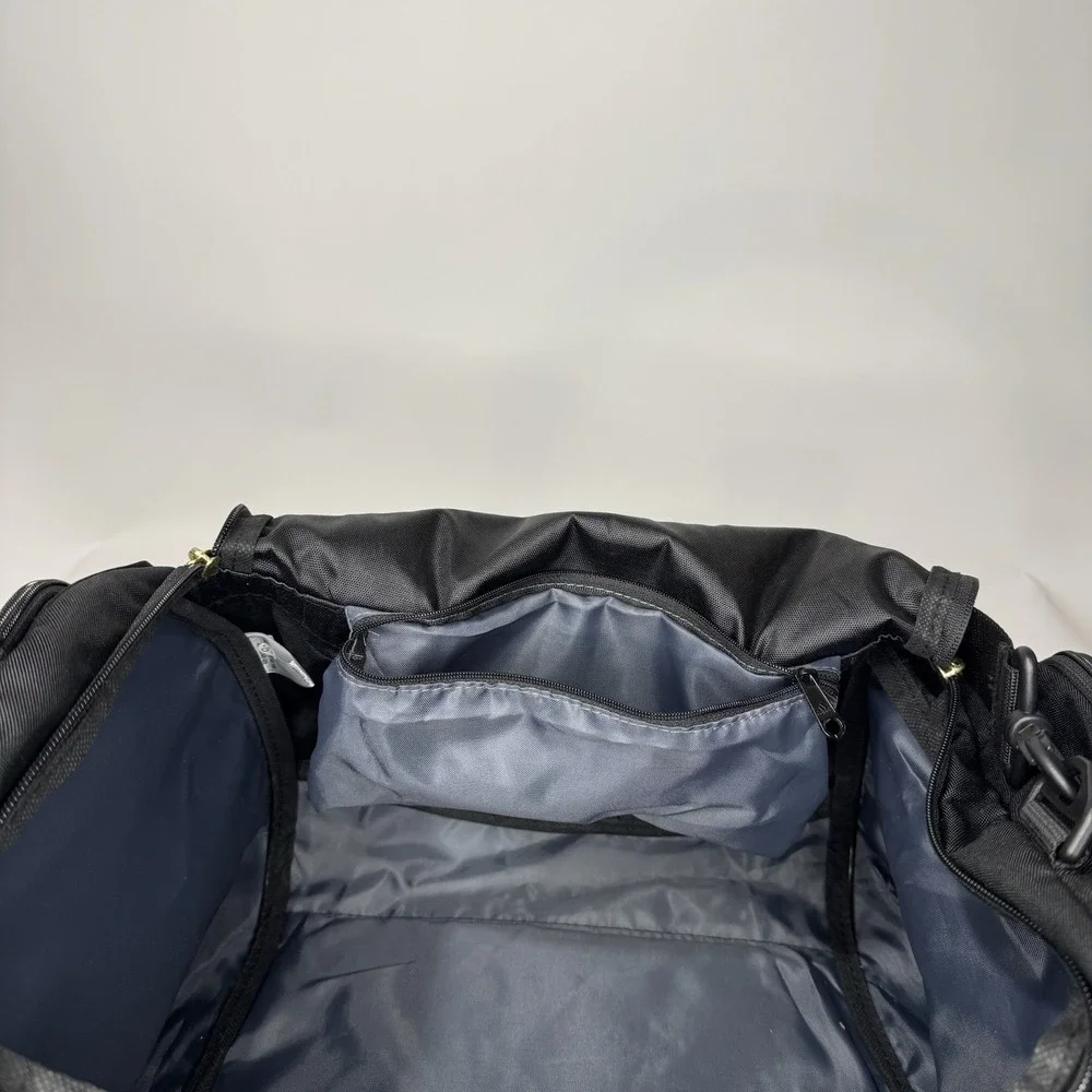 adidas Duffel Bag Gym Bag Black And Gold With Inside Zipper Pouch